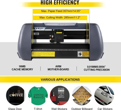 Immagine prodotto di Vinyl Snijder - Tagliacarte per vinile - Tagliatrice - Plotter - 800 mm al secondo - 14 pollici - Nero