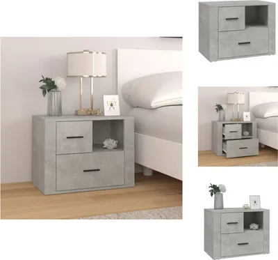 Image de vidaXL Table de nuit gris béton 60x36x45 cm Bois composite - Tables de chevet