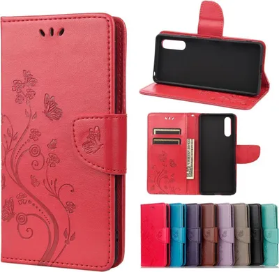 Produktbild von König Design Hülle kompatibel mit Sony Xperia 10 III Kunstleder Handyhülle - Handy Case Rot