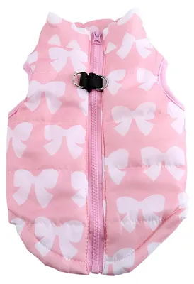 Produktbild von Hundejacke Winter warm Baumwolle mit Schleife für Chihuahua Katzen Welpen 4 Größen 4 Farben