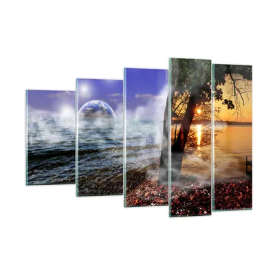 Produktbild von Bilder auf glas - Abstraktion Umwelt Erde - 150x100cm - Glasbilder - Wandbilder - Kunstdruck - zum Aufhängen bereit - Wanddekoration aus Glas - Glas Bilder - Wandbild auf Glas - GEG150x100-0308
