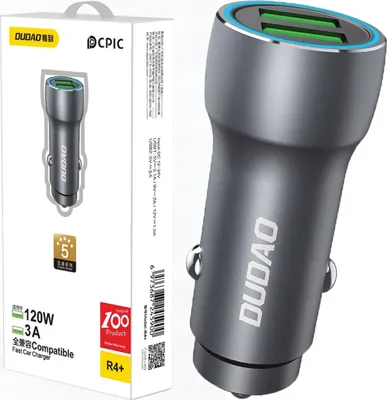 Produktbild von Dudao Schnelles Autoladegerät 2 X Usb 3A 18W Grau