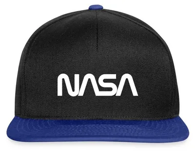 Produktbild von Spreadshirt NASA Logo Snapback Cap, One size, Schwarz/Königsblau