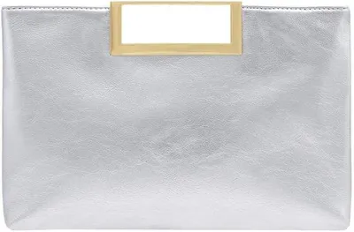 Image de Élégant sac à deux poches avec poignée argentée pour un mariage