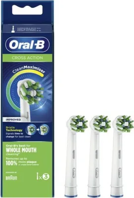 Produktbild von Oral-B CrossAction 80338444 Elektrischer Zahnbürstenkopf 3 Stück(e) Weiß (EB50RB-3)