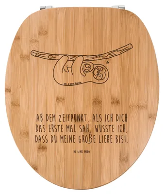 Produktbild von Mr. & Mrs. Panda bambus toilettensitz Faultier Kind - Transparent - Geschenk, WC Sitz, Geburt, Mutter, glücklich, Toilettendeckel, Baby, Brille, Liebe, Klodeckel
