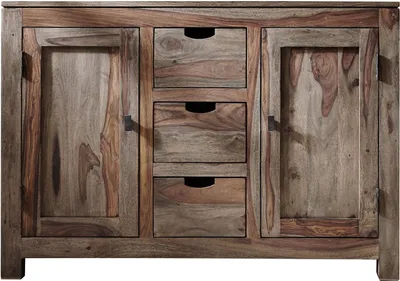 Image de MASSIVMOEBEL24 | Buffet 120x45 Palissandre huilé Gris taupe NATURE GREY #83