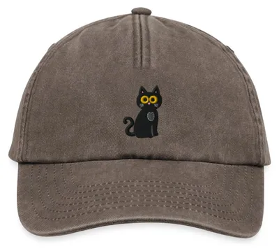 Produktbild von Spreadshirt Schwarze Katze Bestickt Vintage Cap, One size, Vintage Braun