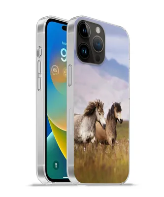 Produktbild von MuchoWow® Handyhülle Schutzhülle Hülle für Apple iPhone 14 Pro Max Pferde - Gras - Berge Silikon Softcase Handy Hülle - Hardcover