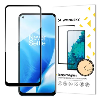 Zdjęcie produktu dla Wozinsky super wytrzymałe szkło hartowane Full Glue na cały ekran z ramką Case Friendly OnePlus Nord N200 5G czarny