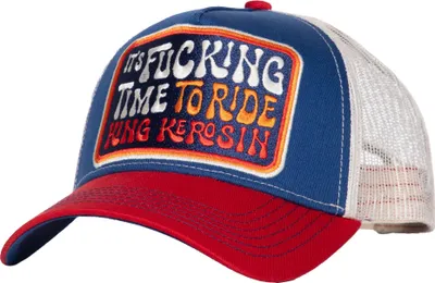 Produktbild von King Kerosin Herren Trucker Cap "It's fucking time to ride" Red & Blue