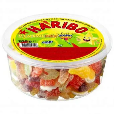 Produktbild von Haribo Stjerne Mix Sour Saure Sterne-Fruchtgummi 900g Dose