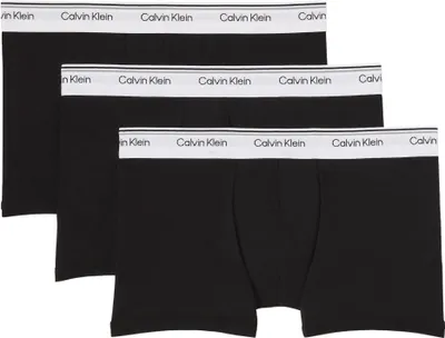 Produktbild von Calvin Klein Herren 3er Pack Boxershorts Trunks Balance mit Logobund, Schwarz (B