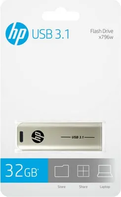 Produktbild von HP x796w, 32 GB, USB Typ-A, 3.2 Gen 2 (3.1 Gen 2), 75 MB/s, Dia, Silber