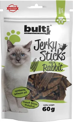 Produktbild von Bulti | Jerky Sticks für Katzen - Kaninchen - 60g - 82% Tierische Inhaltsstoffe - 45% Protein