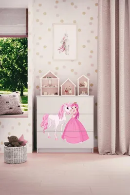 Obrázek produktu pro Dětská komoda princezna koník v bílé barvě Babydreams
