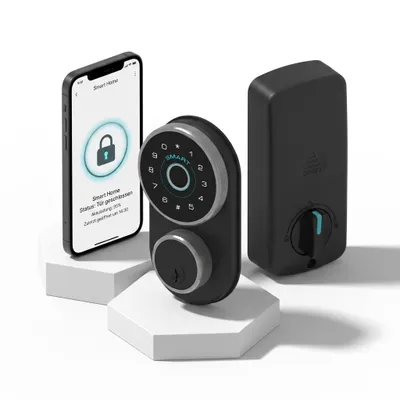 Immagine prodotto di Serratura intelligente con riconoscimento impronte digitali e controllo tramite app Tuya, serratura elettronica, serratura intelligente, sblocco tramite impronta digitale/chiave/codice