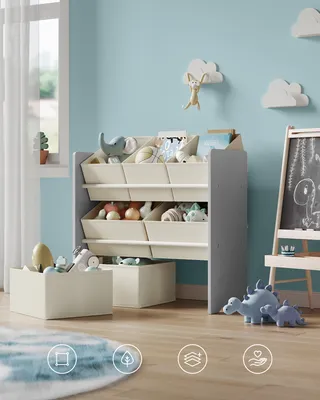 Produktbild von SONGMICS Kinderregal Spielzeugregal,Bücherregal Kinder, mit 7 Aufbewahrungsboxen