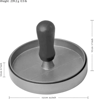 Produktbild von Burgerpresse aus Edelstahl in Lebensmittelqualit?t,Patty Presse mit ABS-Griff, Antihaft-Hamburgerpresse, 11.5 cm