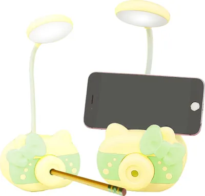 Produktbild von Schreibtischlampe LED Tischlampe Spitzer Stifthalter Handyhalter Touch Tischleuchte Dimmbar Leselampe Schreibtischleuchte Nachttischlampe Gelb Retoo
