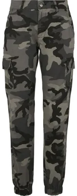 Zdjęcie produktu dla Urban Classics Ladies - Spodnie Cargo z wysokim stanem, ciemne -