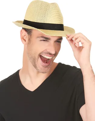Produktbild von Trilby Hut Sommer für Erwachsene mit schwarzem Band - Einheitsgröße