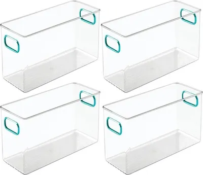 Produktbild von mDesign Aufbewahrung Organizer Behälter 4er-Set Kunststoff Transparent stapelbar