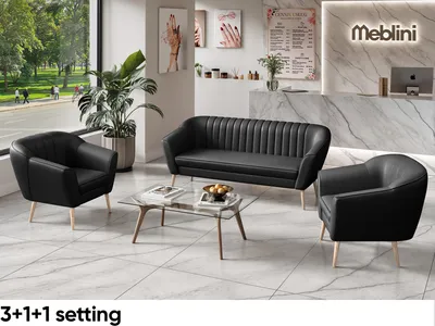Produktbild von MEBLINI Mini Sofa 3-Sitzer für Wohnzimmer - Mini Lounge für drei Personen - Küchensofa - Sofa Klein - KAIA - 3 - Creme Kunstleder