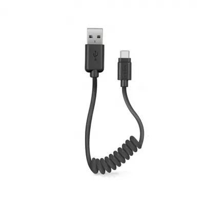 Produktbild von SBS USB zu USB-C Spiralkabel 17-50cm schwarz