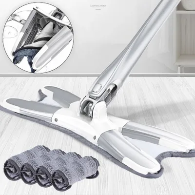 Produktbild von Bodenmopp Reinigungsmopps Wiederverwendbare Mikrofaserpads 360° Flachmopp für Zuhause ersetzen Hand frei waschen Haushalt Reinigungswerkzeuge