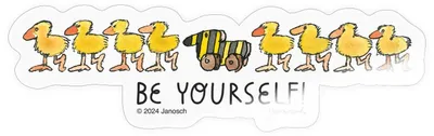 Produktbild von Spreadshirt Janosch Tigerente Be Yourself Spruch Sticker Aufkleber, 10 x 10 cm, Transparent glänzend