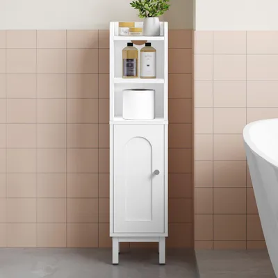 Immagine prodotto di Mobiletto da bagno stretto con ripiani regolabili, colore bianco, dimensioni 20 x 20 x 83 cm