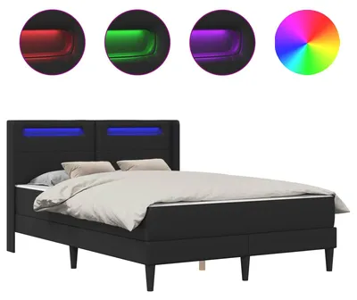 Image de vidaXL Cadre de lit avec matelas noir 160 x 200 cm similicuir