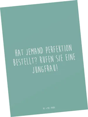 Produktbild von Mr. & Mrs. Panda Postkarte Jungfrau Perfektion - Meeresbrise - Geschenk, Ansichtskarte, Horoskop, Illustrationen, Ordnungsfanatiker, Fotokarte, Sternzeichen, bildkarte