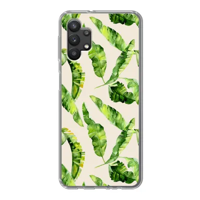 Produktbild von MuchoWow® Handyhülle Schutzhülle Hülle für Samsung Galaxy A32 5G Blatt - Tropisch - Muster Silikon Softcase Handy Hülle - Softcase