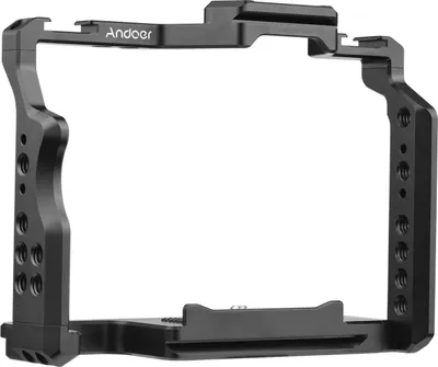 Zdjęcie produktu dla Klatka na kamerę Andoer ze stopu aluminium z dwoma mocowaniami na zimną stopkę Liczne gwinty 1/4 cala do Sony A7IV/ A7III/ A7II/ A7R III/ A7R II/ A7S II