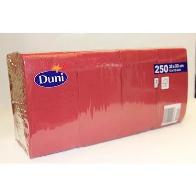 Image de Duni 250 Serviettes Cellulose Bordeaux Tissue 3 plis 33x33cm
