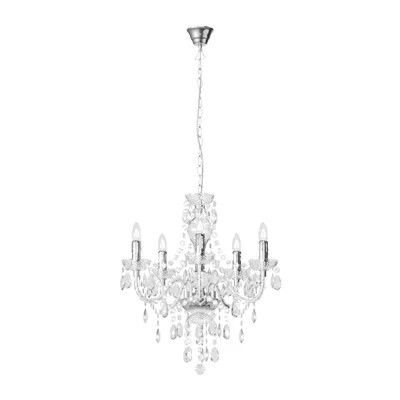 Produktbild von Lindby Kronleuchter Merida, chrom, Metall, 5-flg., Ø 52 cm