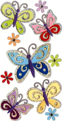 Produktbild von HEYDA Sticker Mix Schmetterlinge, Karton, Mehrfarbig, Junge/Mädchen, 75 mm, 165 mm, 10 Stück(e)