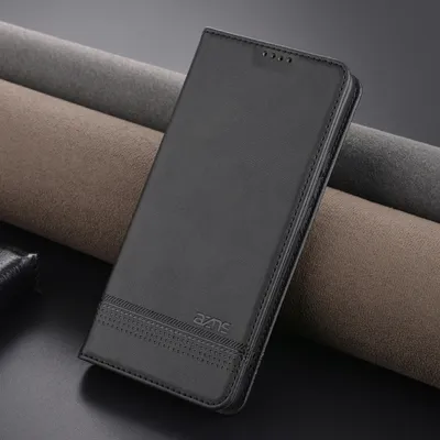 Produktbild von Leder Hülle für Xiaomi Redmi Note 13 Pro+ 5G, Klapphüllen Brieftasche Magnetverschluss Ständer Schutzhülle Schwarz