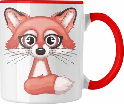 Produktbild von Trendation - Fuchs Grafik Tasse Geschenk (Rot)