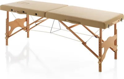 Produktbild von Tragbare mobile Kosmetikliege, Holz beige, klappbare Leicht 13kg, Tragkr. max. 204kg