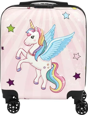Image de HowHomely | Valise à main pour enfants - 51 cm - cabines - licorne 3D - Rose