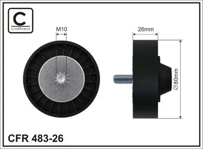Produktbild von CAFFARO 483-26 Umlenkrolle Keilrippenriemen 80mm für BMW 3 Touring (E91) 3 Limousine (E90) 1 Schrägheck (E87) 5 Limousine (E60) 5 Touring (E61)