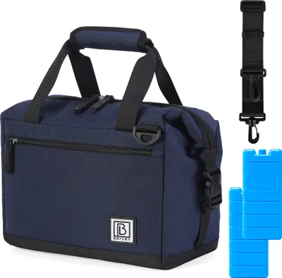 Produktbild von Brisby 4-lagige isolierte Kühltasche - Lunchtasche 12 Liter - Extra Raum Faltbar- Blau