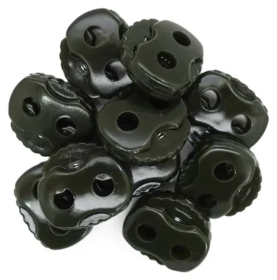 Produktbild von 10 Kordelstopper mit zwei Löchern 20x20mm, Durchzug 5mm - 35 Farben