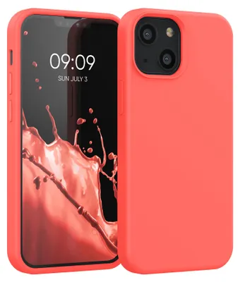 Produktbild von kwmobile Handyhülle für iPhone 13 mini Hülle, für iPhone 13 mini Case - Hülle Silikon - kabelloses Laden - Leuchtende Koralle