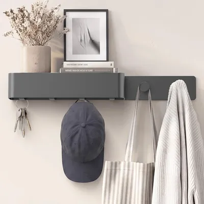 Wandkapstok Metall 6 Haken 40 cm modern schwarz