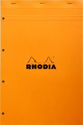 Produktbild von Rhodia 5x Blöcke geheftet perforiert A4+ 80 Blätter kariert 80g - Orange 20200C