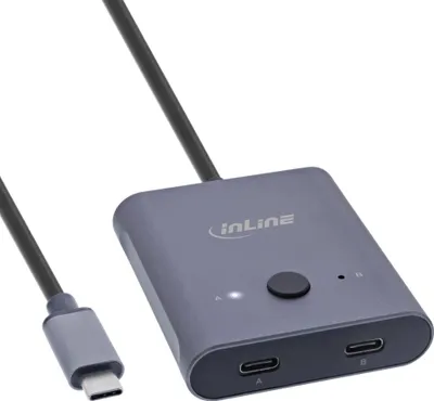Immagine prodotto di InLine USB-C Switch bidirektionaler Umschalter 10Gb/s 100W - Switch - USB 3.0 (60603T)